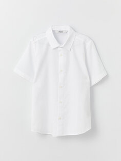 Базовая рубашка для мальчика с коротким рукавом LCW ECO, белый