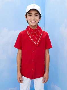 Базовая рубашка для мальчика с коротким рукавом LCW Kids, красный