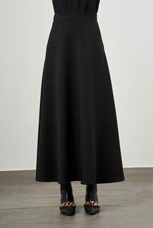 Расклешенная черная юбка с эластичной резинкой на талии Mizalle