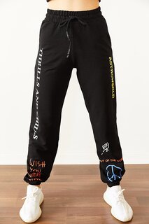 Черные спортивные штаны с принтом 1KXK8-44688-02 XHAN