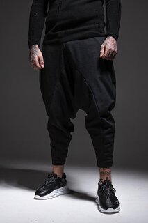 Черные спортивные штаны шальвар свободного кроя 1KXE8-44449-02 XHAN