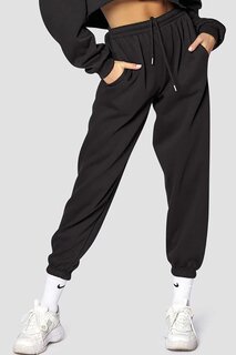 Черный базовый женский спортивный костюм MG771 MADMEXT