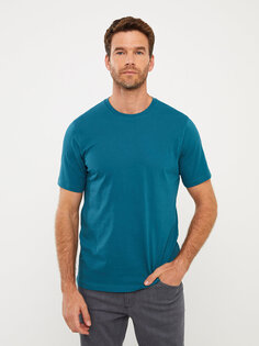 Мужская футболка из чесаного хлопка с круглым вырезом и короткими рукавами LCWAIKIKI Classic, масло