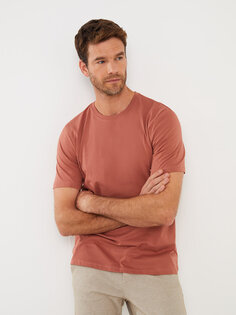 Мужская футболка из чесаного хлопка с круглым вырезом и короткими рукавами LCWAIKIKI Classic, плитка