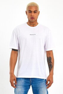 Мужская футболка оверсайз с круглым вырезом с принтом Brooklyn SPR21Y27 Süperlife, белый