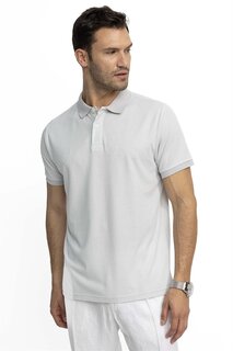 Мужская футболка поло классического кроя из хлопка пике серого цвета TUDORS, серый