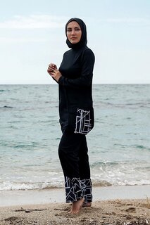 Черный полностью закрытый купальник-хиджаб R1114 Rivamera