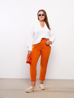 Женские прямые брюки стандартного кроя LCW Casual, матовый оранжевый
