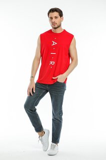 Мужская футболка оверсайз с круглым вырезом с воздушным принтом SPR21Y05 Süperlife, красный
