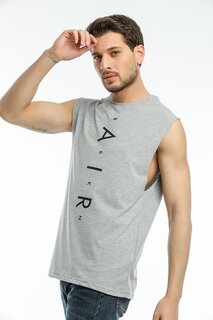 Мужская футболка оверсайз с круглым вырезом с воздушным принтом SPR21Y05 Süperlife, светло-серый