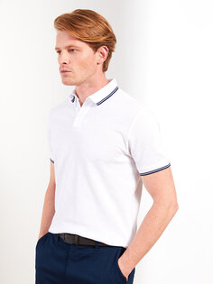 Мужская футболка с воротником-поло и коротким рукавом LCWAIKIKI Classic, буксе белый