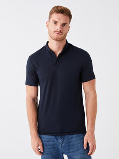 Мужская футболка с воротником-поло и коротким рукавом LCW Vision, темно-синий
