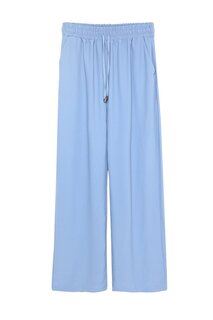 Широкие брюки с эластичной резинкой на талии, синие QUZU