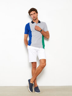 Мужская футболка с короткими рукавами и воротником-поло из пике с цветными блоками SOUTHBLUE