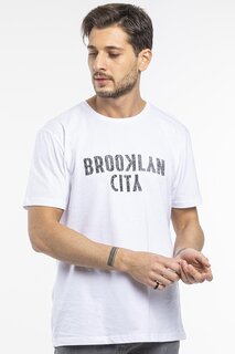 Мужская футболка с круглым вырезом Brooklyn City с принтом SPR 253 Süperlife, белый