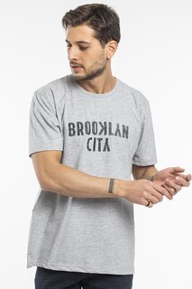 Мужская футболка с круглым вырезом Brooklyn City с принтом SPR 253 Süperlife, светло-серый