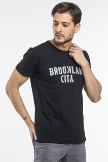 Мужская футболка с круглым вырезом Brooklyn City с принтом SPR 253 Süperlife, черный
