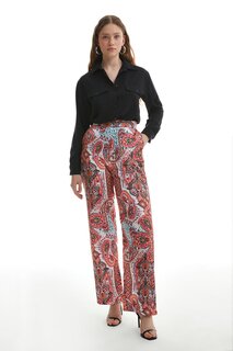 Широкие брюки с ярким рисунком Цвет фуксии QUZU
