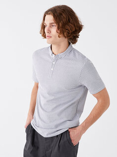 Мужская футболка с круглым вырезом и коротким рукавом LCW Vision, черный полосатый