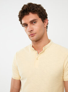 Мужская футболка с круглым вырезом и коротким рукавом LCW Vision, светло-желтого
