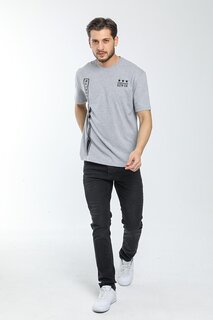 Мужская футболка с круглым вырезом приталенного кроя с принтом SPR21Y24 Süperlife, светло-серый