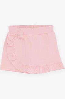 Шорты для девочек, юбка с бантом и рюшами, розовые (1,5–5 лет) Breeze