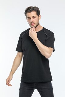 Мужская футболка с круглым вырезом приталенного кроя и украшением SPR21Y02 Süperlife, черный