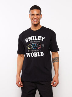 Мужская футболка с круглым вырезом и коротким рукавом с принтом SmileyWorld