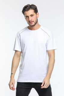 Мужская футболка с круглым вырезом приталенного кроя и украшением SPR21Y02 Süperlife, белый