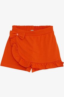 Шорты для девочек, юбка с бантом и рюшами, оранжевые (1,5–5 лет) Breeze