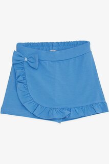 Шорты для девочек, юбка с бантом и рюшами, синие (1,5–5 лет) Breeze