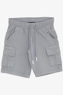 Шорты для мальчиков с карманом-карго на шнуровке, серые (2–6 лет) Breeze