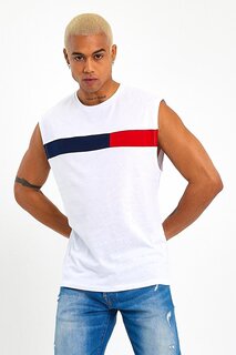 Мужская футболка стандартного кроя с круглым вырезом и украшением SPR23AT346 Süperlife, белый