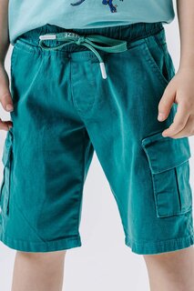 Шорты для мальчиков с карманом-карго на шнуровке, темно-зеленые (2–6 лет) Breeze