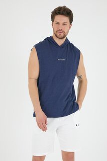 Мужская футболка стандартного кроя с капюшоном с принтом Brooklyn SPR22TS121 Süperlife, индиго