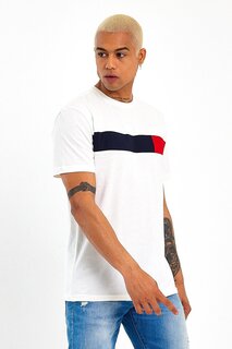 Мужская футболка стандартного кроя с круглым вырезом и украшением SPR23TS301 Süperlife, экрю