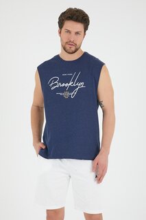 Мужская футболка стандартного кроя с круглым вырезом с принтом Brooklyn SPR22TS115 Süperlife, индиго