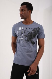 Мужская футболка стандартного кроя с круглым вырезом Oil Eagle с принтом TOMMYLIFE