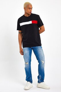 Мужская футболка стандартного кроя с круглым вырезом и украшением SPR23TS301 Süperlife, черный