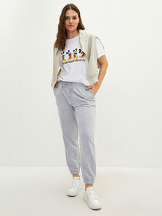 Женские спортивные штаны для джоггеров большого размера с эластичной резинкой на талии и карманами LC WAIKIKI, серый меланж