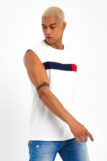 Мужская футболка стандартного кроя с круглым вырезом и украшением SPR23AT346 Süperlife, экрю