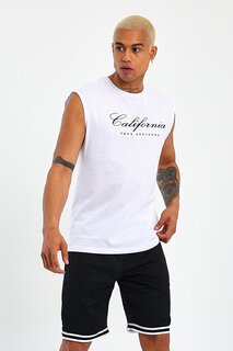 Мужская футболка стандартного кроя с круглым вырезом с принтом «Калифорния» SPR23AT342 Süperlife, белый