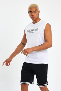 Мужская футболка стандартного кроя с круглым вырезом с принтом «Калифорния» SPR23AT343 Süperlife, белый