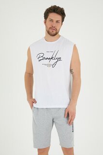 Мужская футболка стандартного кроя с круглым вырезом с принтом Brooklyn SPR22TS115 Süperlife, белый