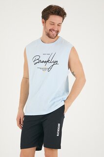 Мужская футболка стандартного кроя с круглым вырезом с принтом Brooklyn SPR22TS115 Süperlife, синий