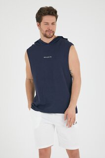 Мужская футболка стандартного кроя с капюшоном с принтом Brooklyn SPR22TS121 Süperlife, темно-синий