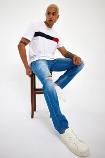 Мужская футболка стандартного кроя с круглым вырезом и украшением SPR23TS301 Süperlife, белый