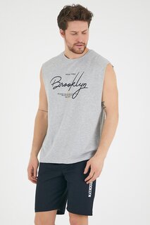 Мужская футболка стандартного кроя с круглым вырезом с принтом Brooklyn SPR22TS115 Süperlife, светло-серый