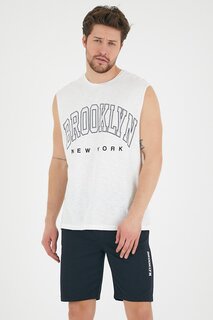 Мужская футболка стандартного кроя с круглым вырезом с принтом Brooklyn SPR22TS116 Süperlife, экрю