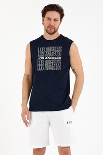 Мужская футболка стандартного кроя с круглым вырезом с принтом New York SPR22TS123 Süperlife, темно-синий